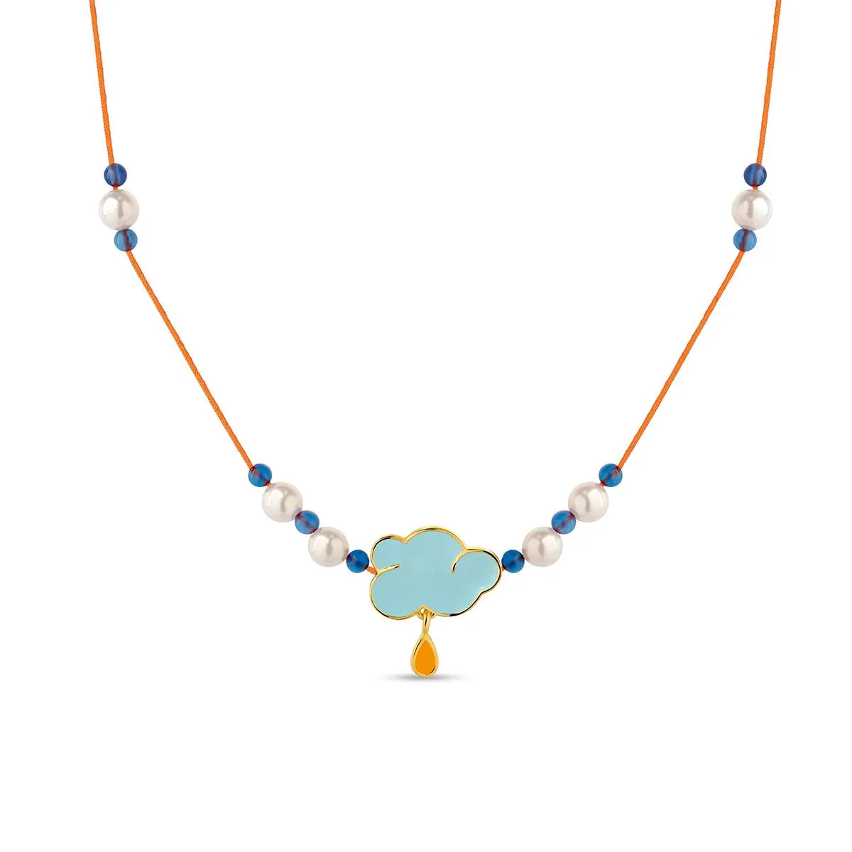 Naszyjnik sznurkowy z motywem chmurki W.KRUK