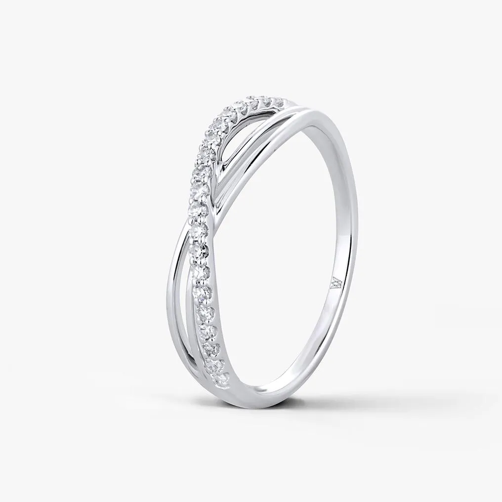 Pierścionek złoty z diamentami W.KRUK