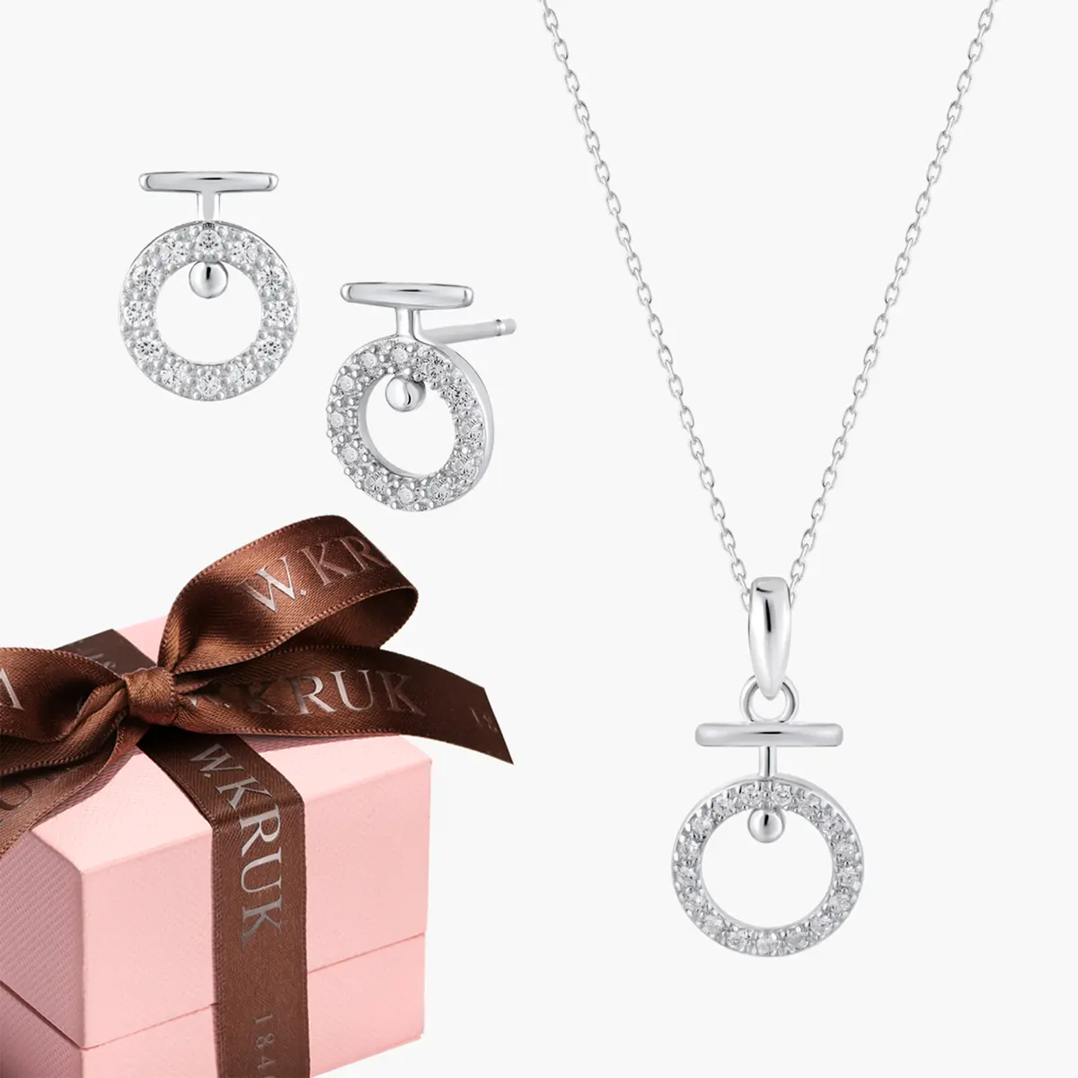 Komplet Srebrne Kółka W.KRUK