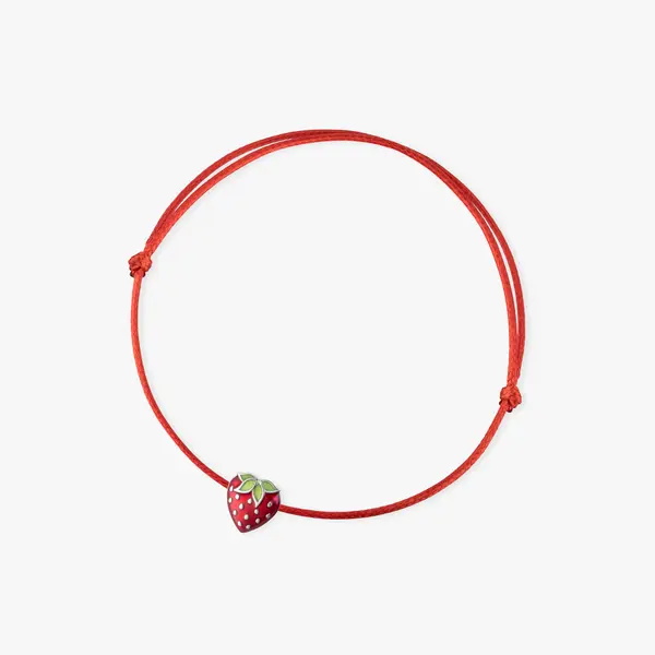 Bransoletka sznurkowa z truskawką W.KRUK