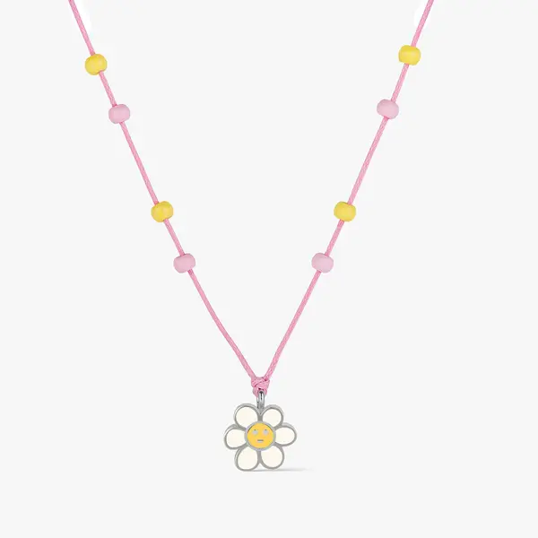 Naszyjnik sznurkowy ze stokrotką W.KRUK