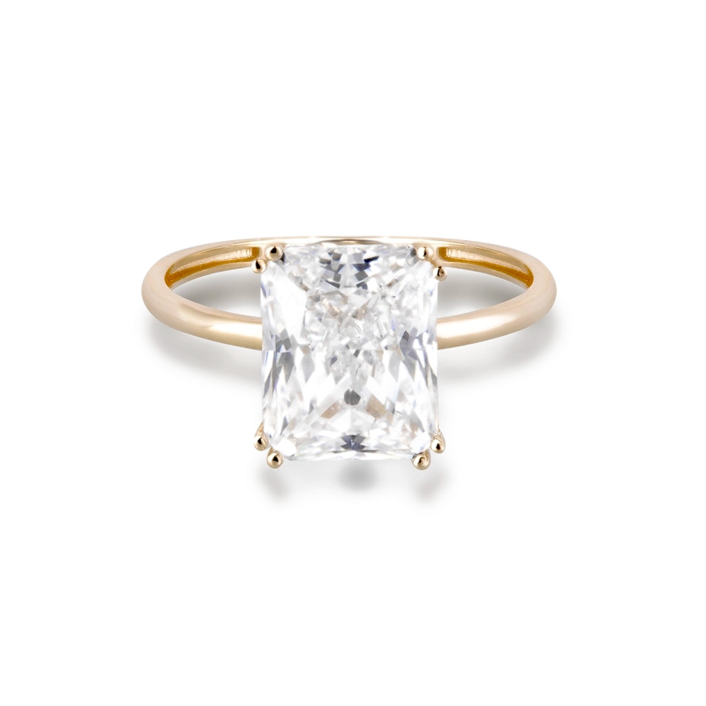 Pierścionek złoty z cyrkonią W.KRUK