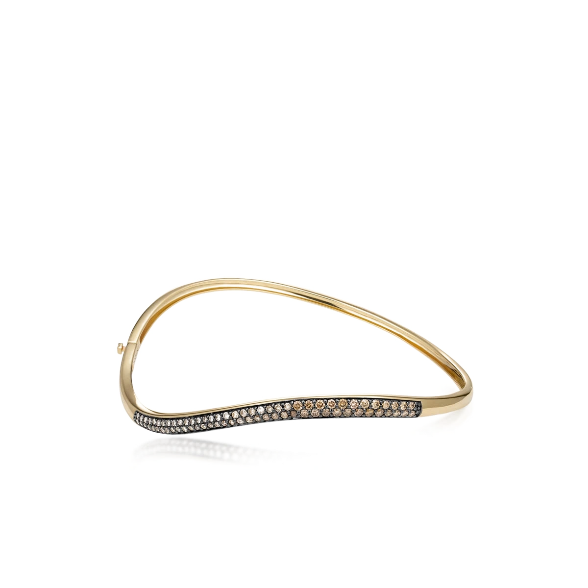 Bransoleta złota z brązowymi diamentami Karmelowa W.KRUK