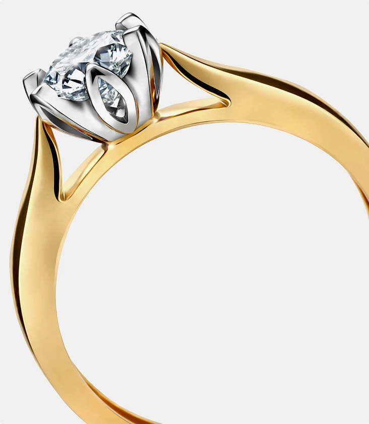 Pierścionek zaręczynowy złoty Romantyczny W.KRUK