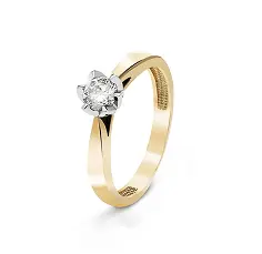 Pierścionek zaręczynowy złoty Romantyczny W.KRUK