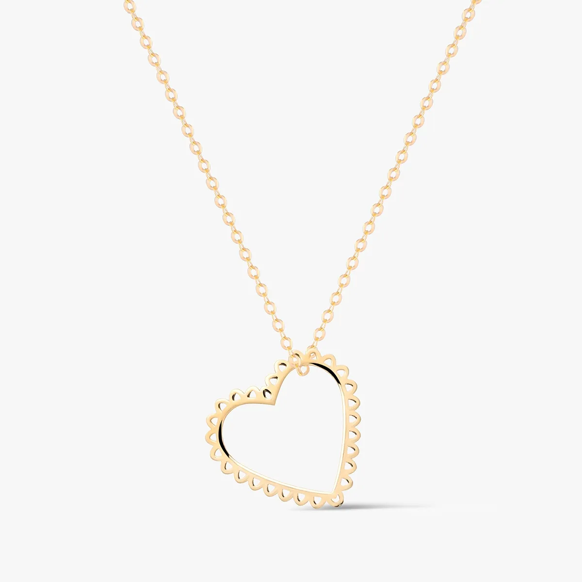 Naszyjnik złoty z sercem W.KRUK