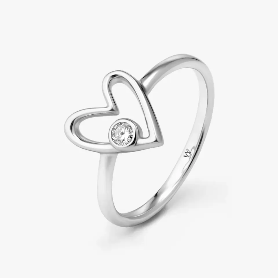 Pierścionek srebrny z diamentem laboratoryjnym
<br/>
Czułość W.KRUK