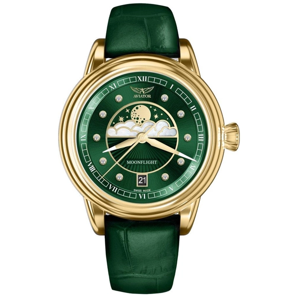 ZEGAREK AVIATOR DOUGLAS MOONFLIGHT DIAMOND POLISH EDITION