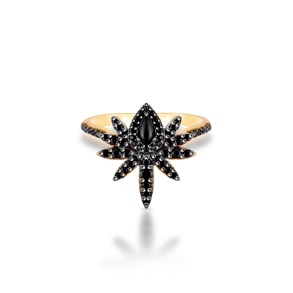 Pierścionek srebrny z czarnymi cyrkoniami – SHX/PS166Z – W.KRUK