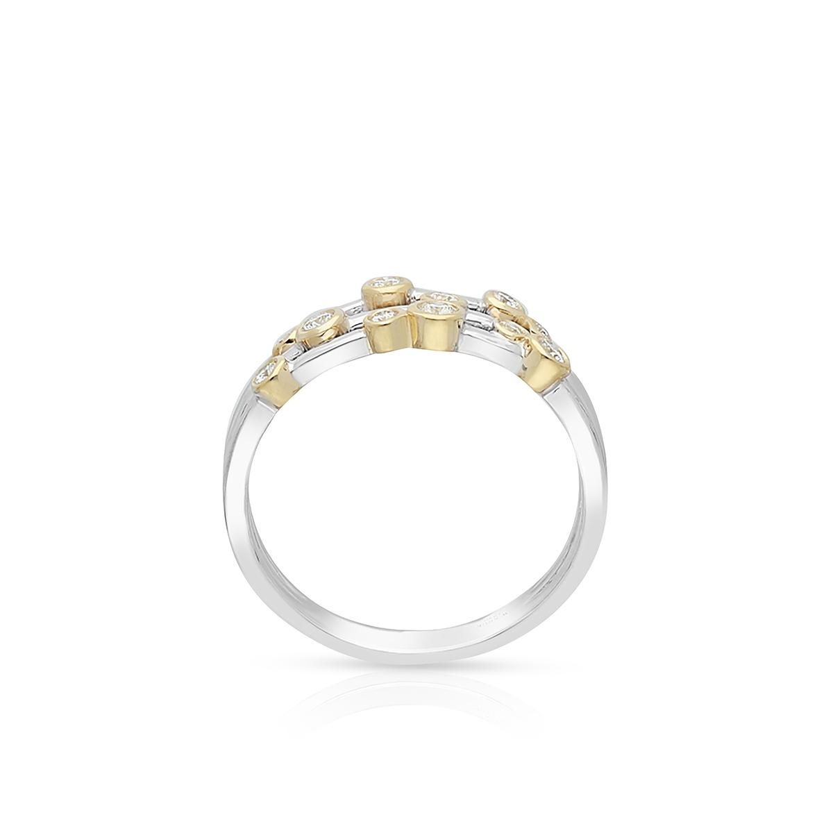 Pierścionek złoty bicolor z brylantami