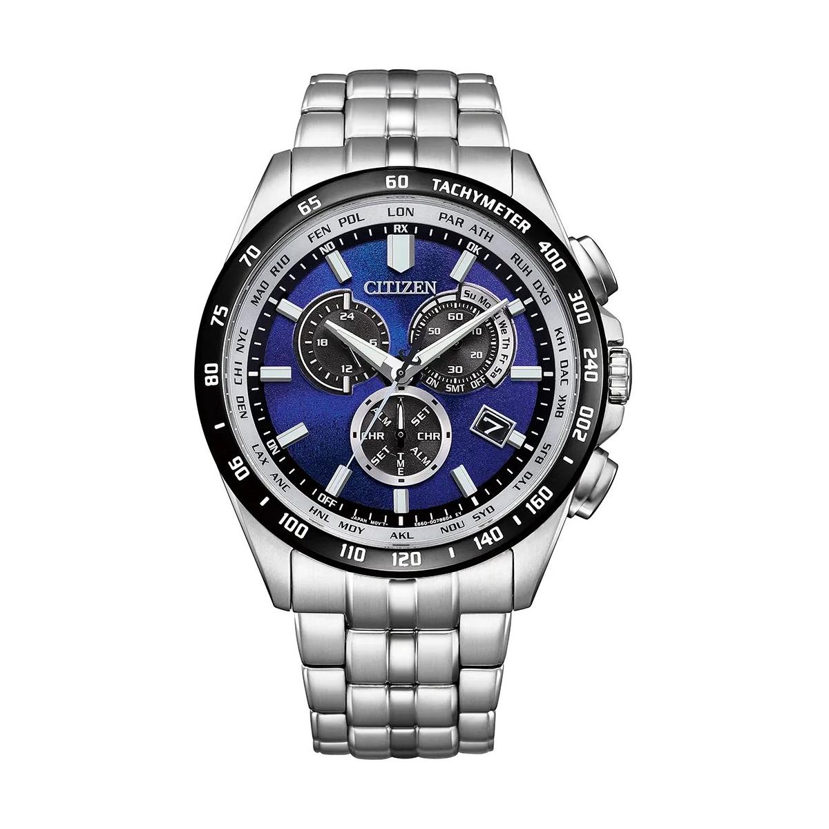 ZEGAREK CITIZEN RADIO CONTROLLED CHRONOGRAPH UNITE WITH BLUE LIMITED EDITION