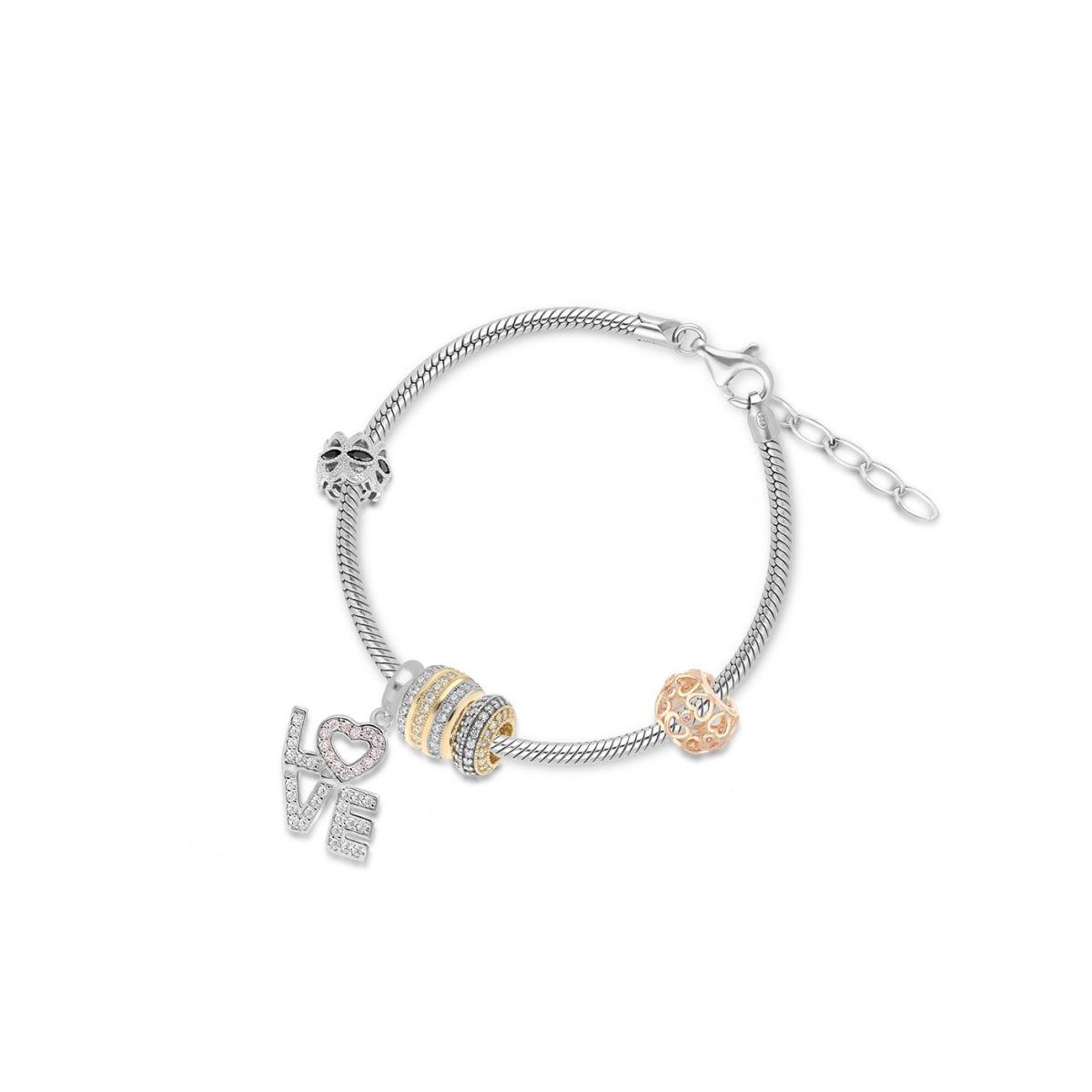 Bransoleta srebrna do zawieszek lovely beads