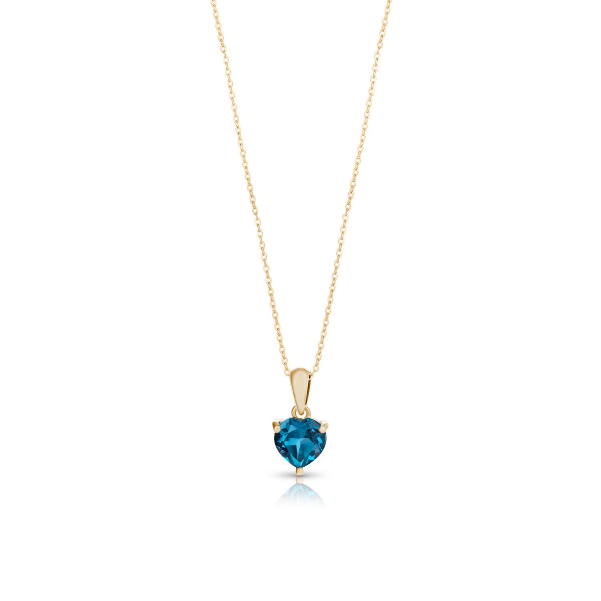 Wisiorek złoty topaz london blue