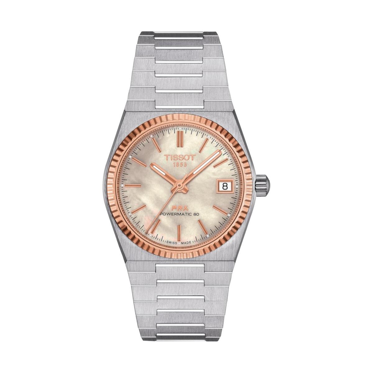 TISSOT PRX POWERMATIC 80 35MM STEEL AND 18K GOLD BEZEL
