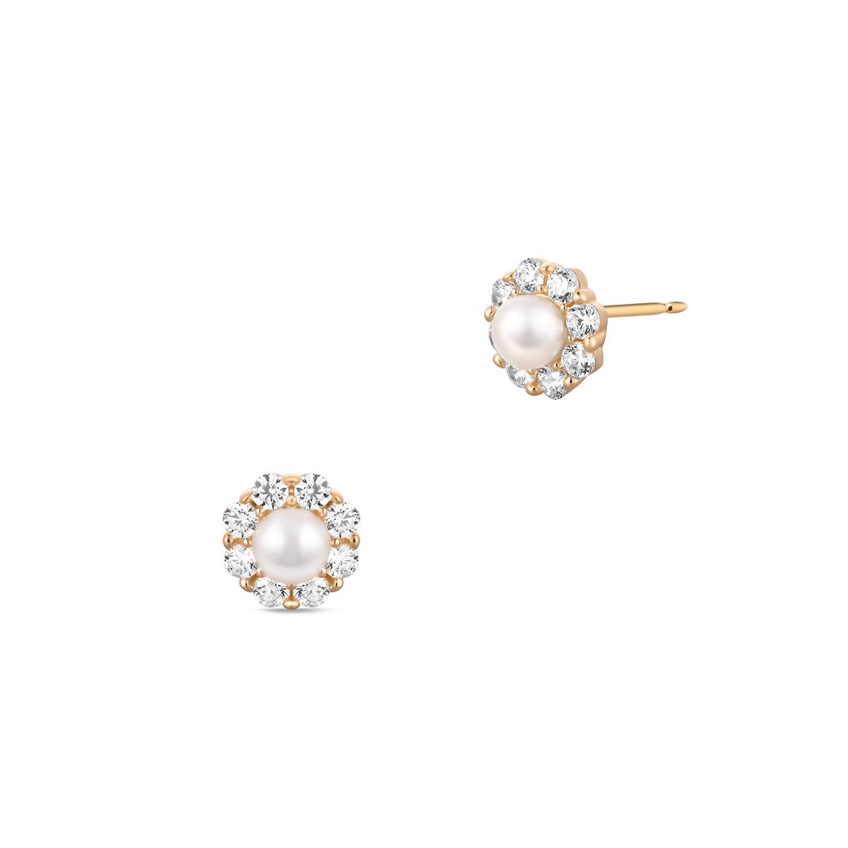 Kolczyki złote z perłą Ceremonials