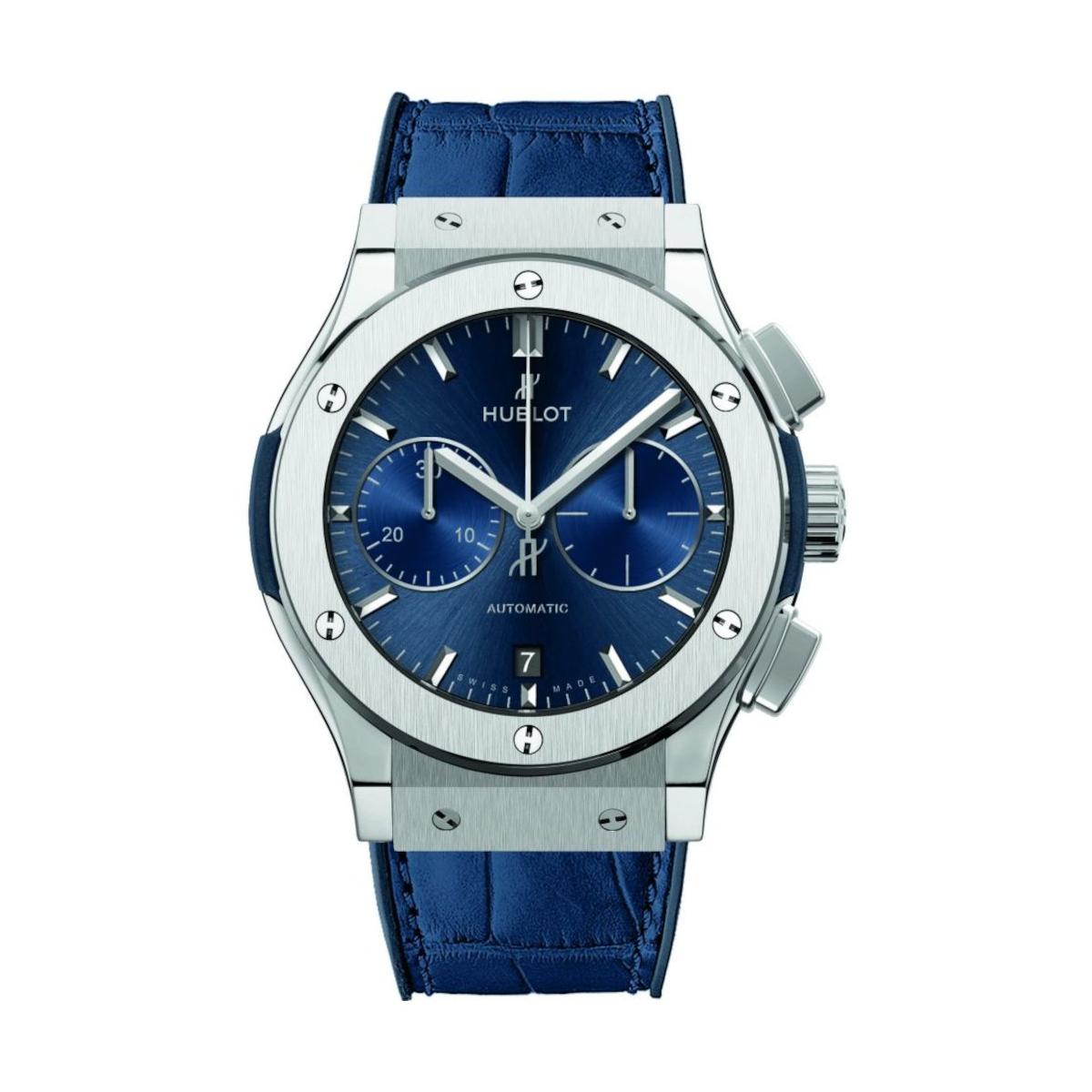 ZEGAREK HUBLOT CLASSIC FUSION CHRONOGRAPH TITANIUM BLUE