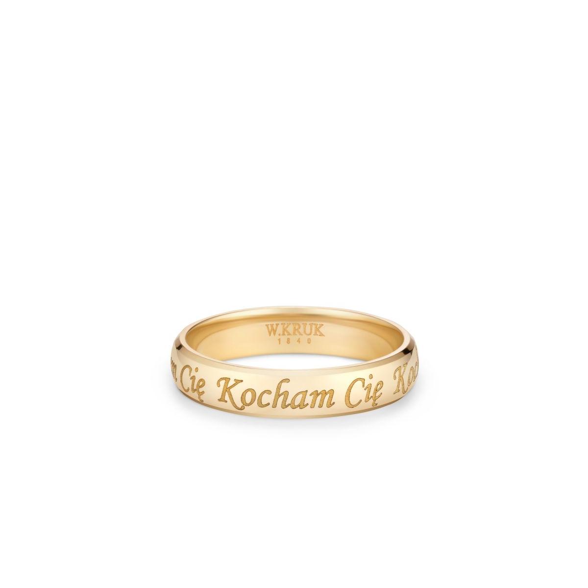 Obrączka złota KOCHAM CIĘ męska