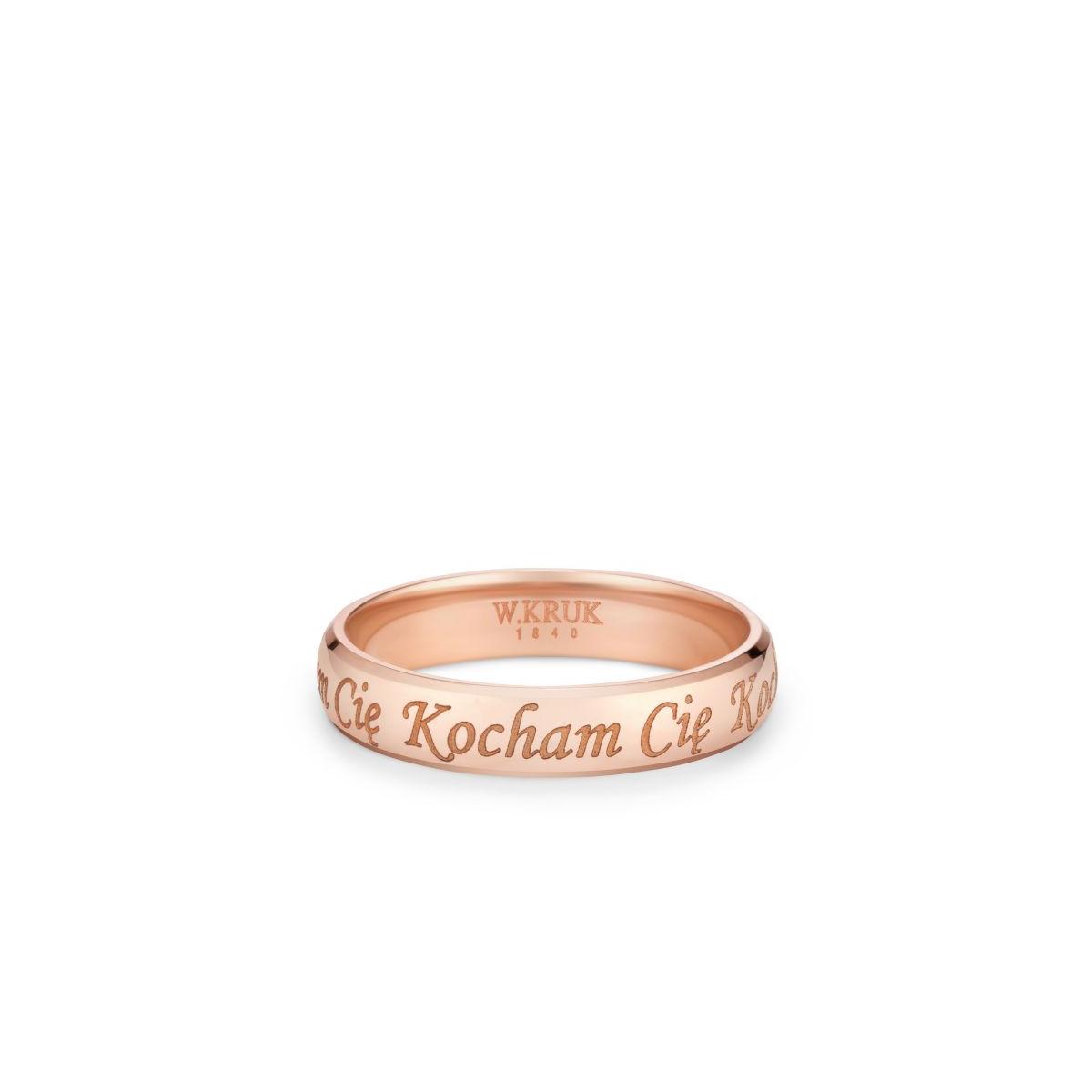 Obrączka złota KOCHAM CIĘ męska