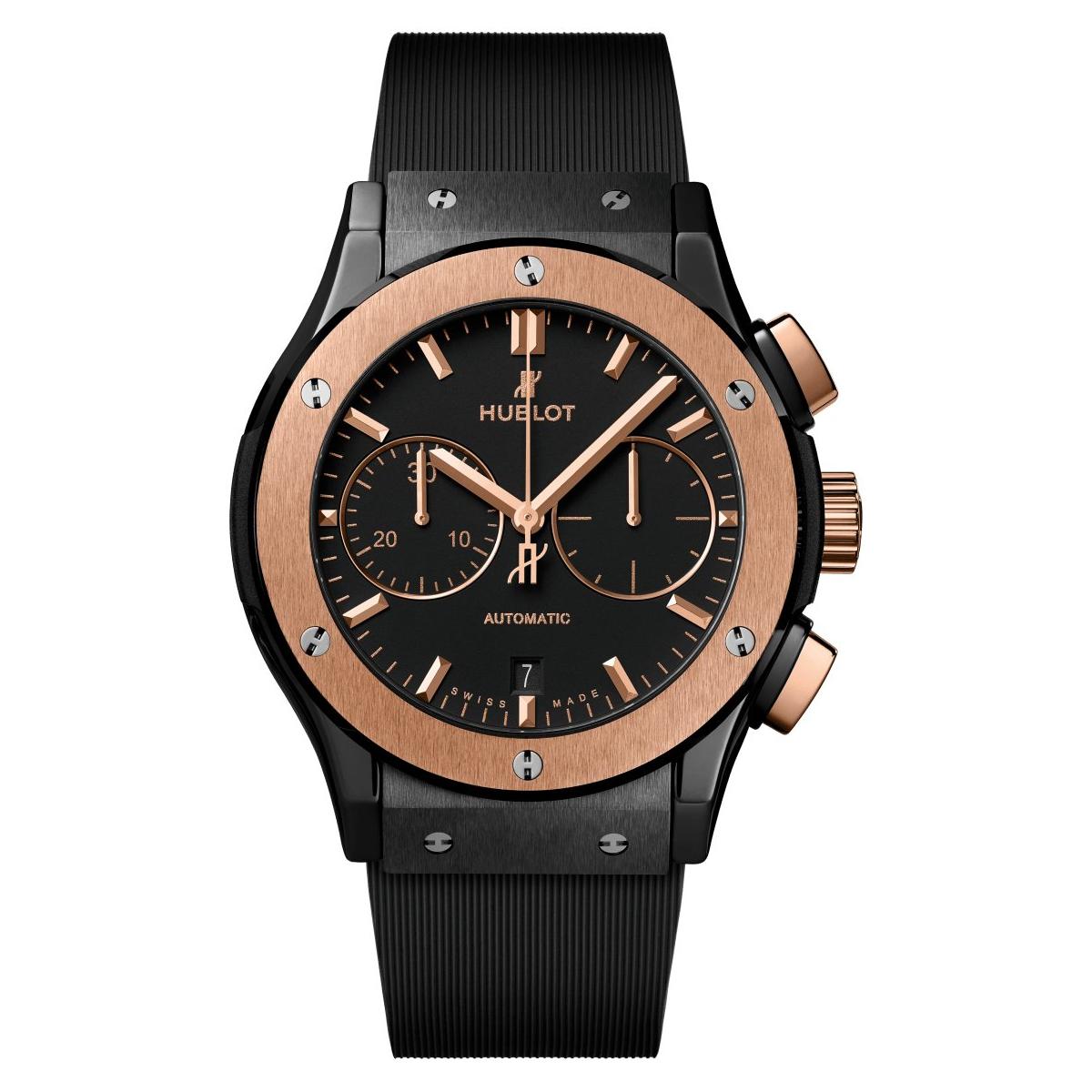 ZEGAREK HUBLOT Classic Fusion Chronograph Ceramic King Gold