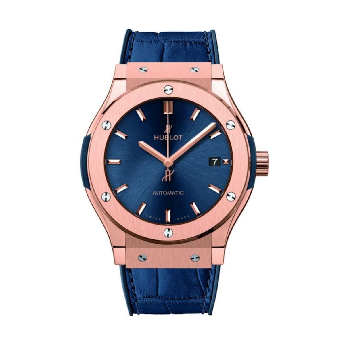 ZEGAREK HUBLOT CLASSIC FUSION KING GOLD BLUE