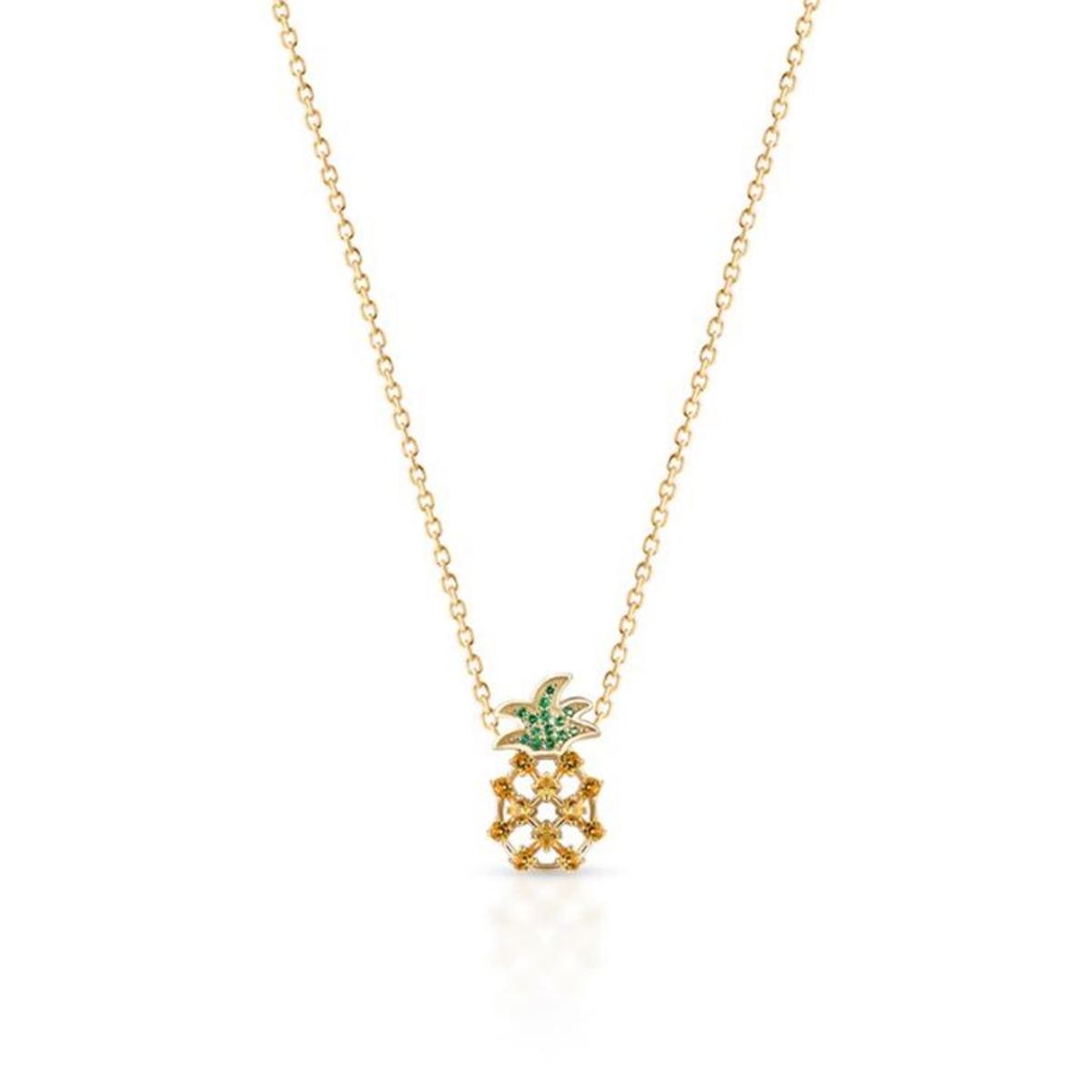 Naszyjnik srebrny pozłacany ananas