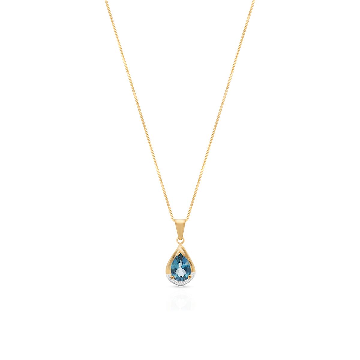 Wisiorek złoty bicolor topaz