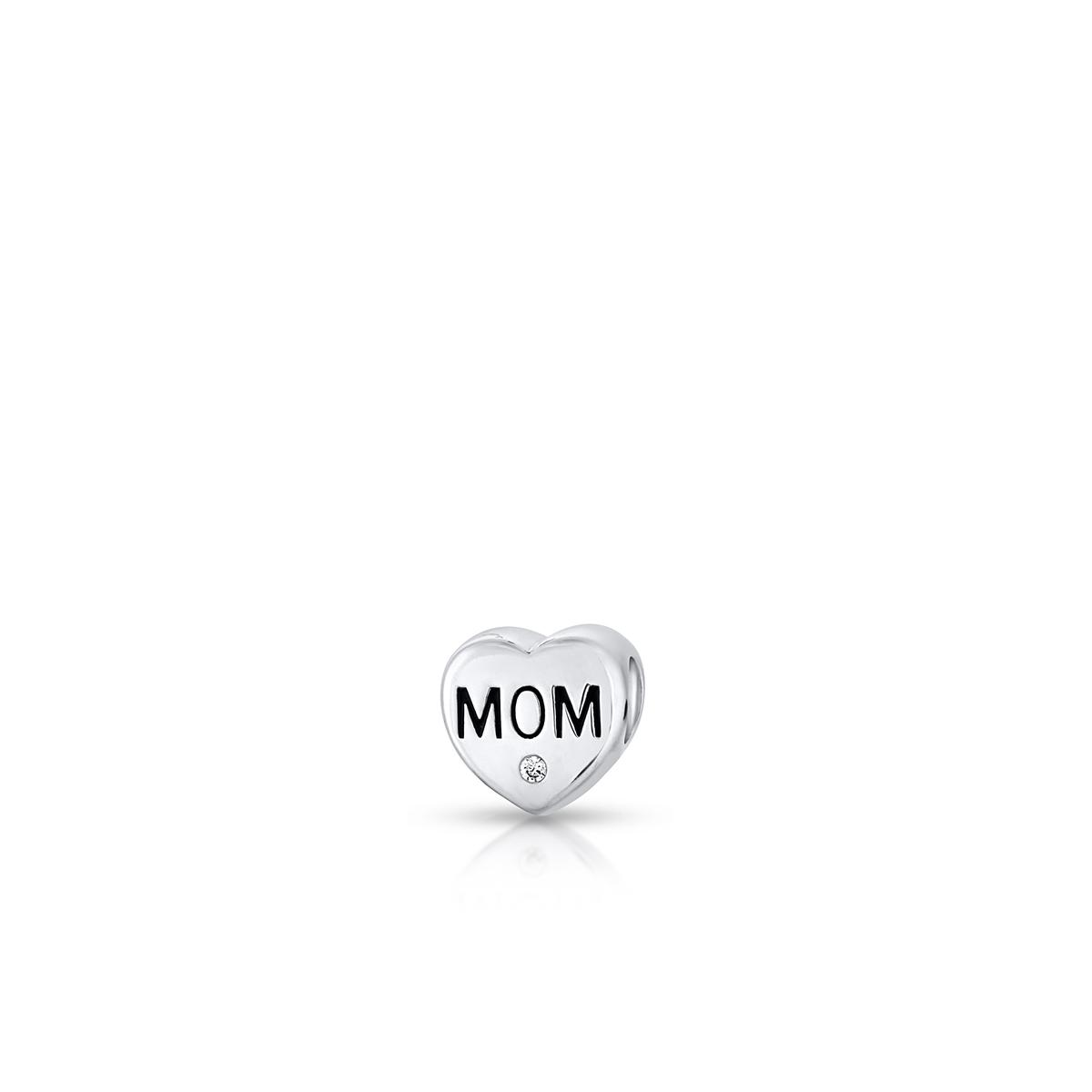 Zawieszka srebrna z napisem Mom Lovely Beads