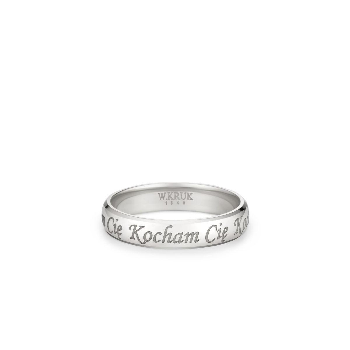 Obrączka złota KOCHAM CIĘ męska