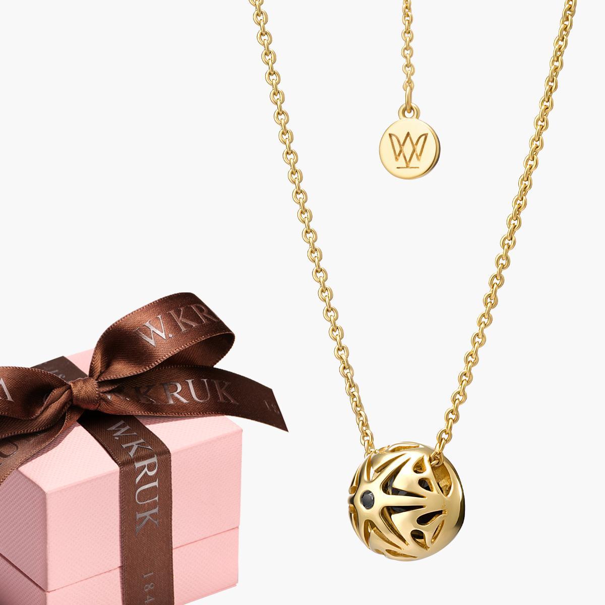 Naszyjnik srebrny z czarną cyrkonią i diamentem