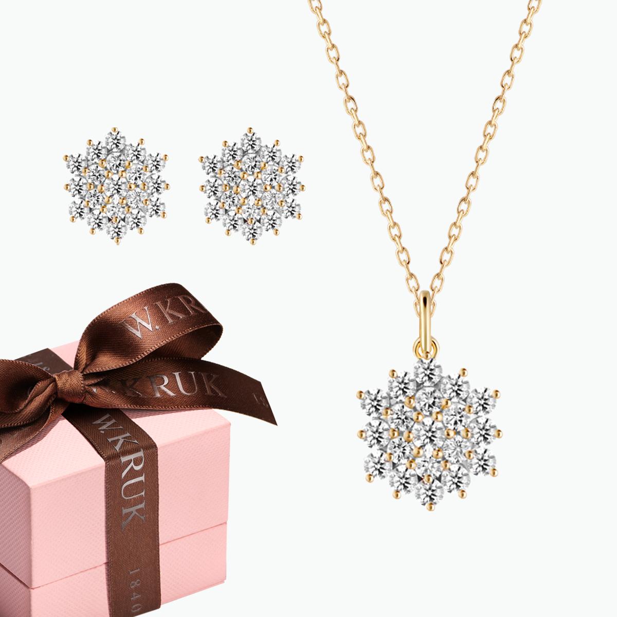 KOMPLET ZŁOTA ŚNIEŻYNKA