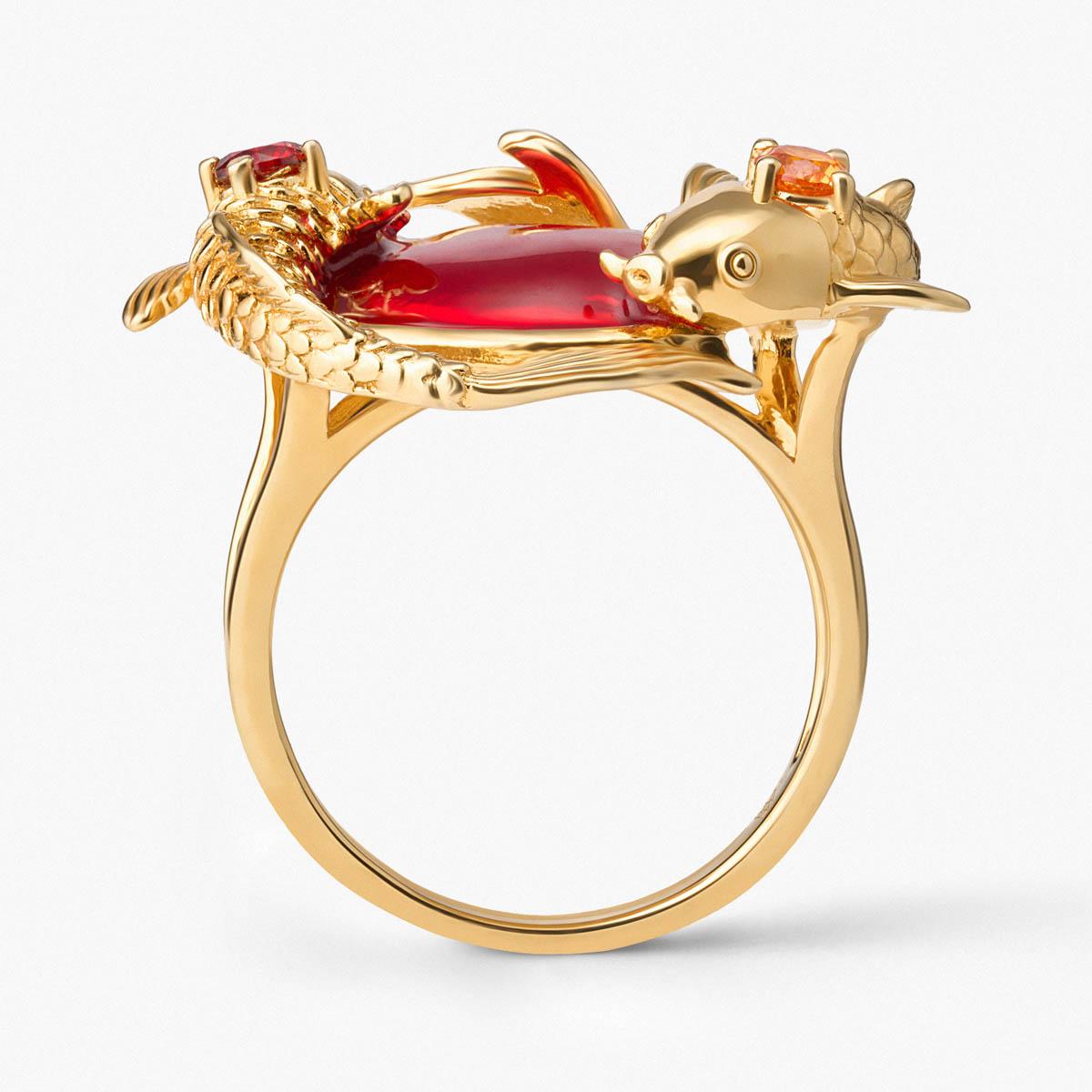 Pierścionek srebrny KOI