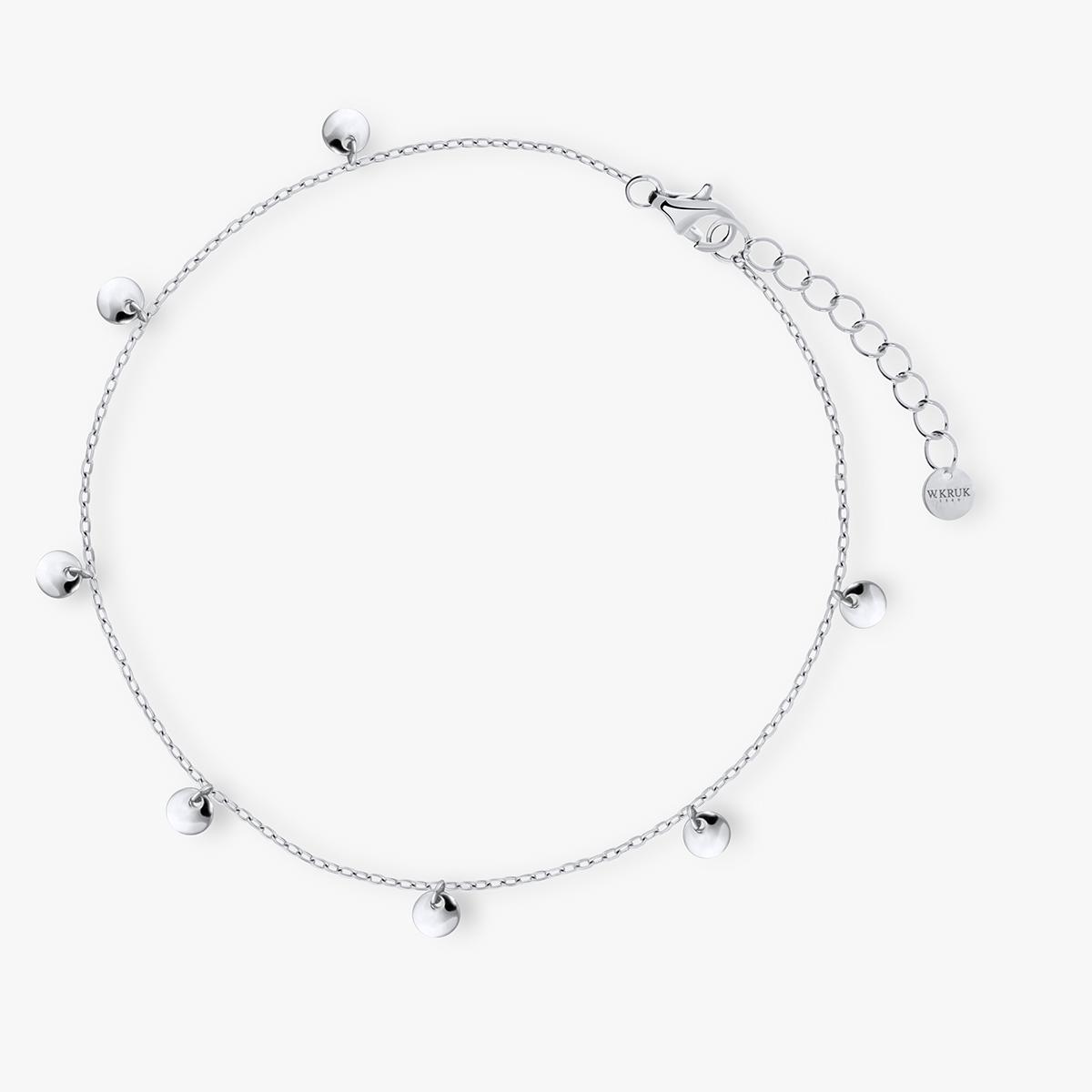 Bransoleta srebrna na nogę