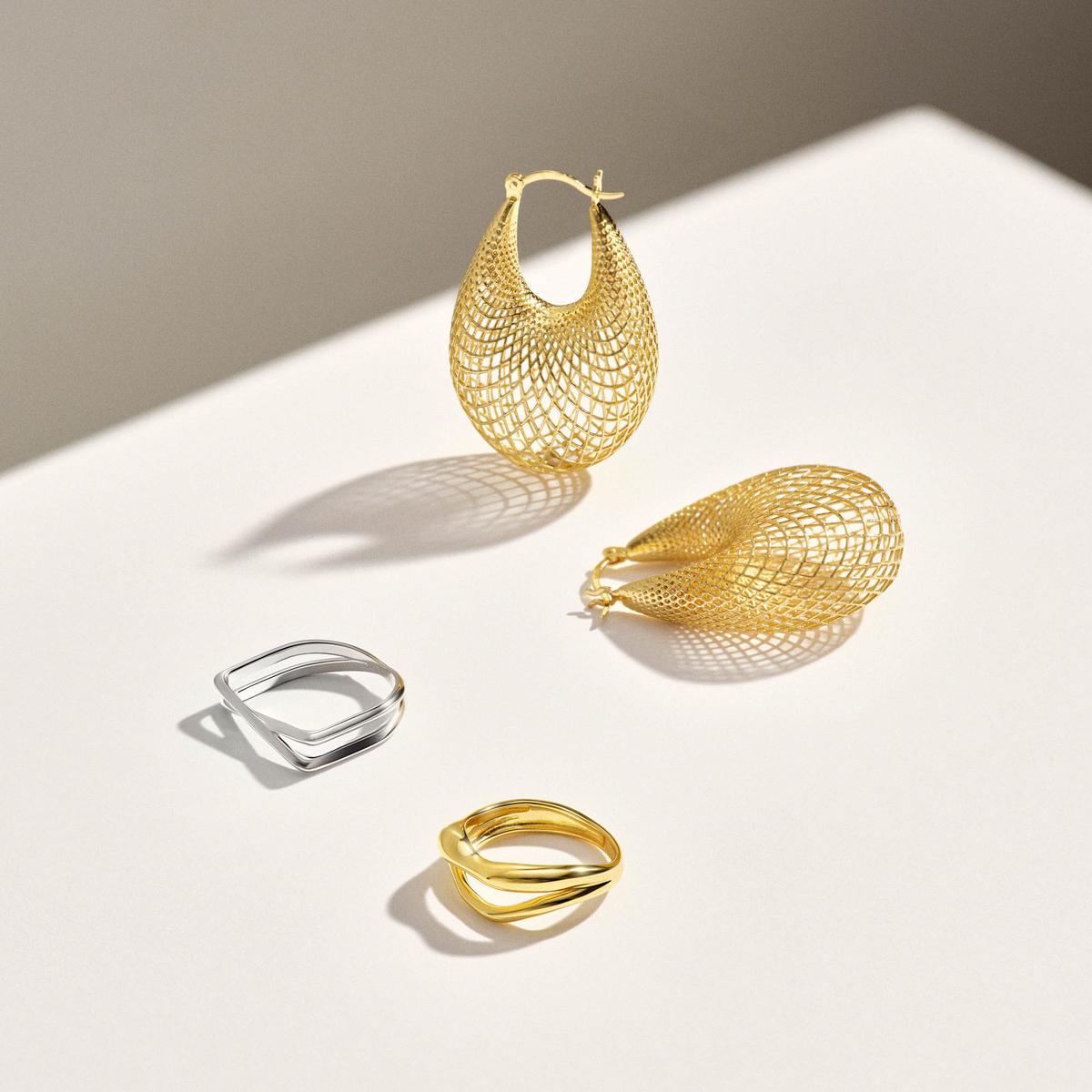 Kolczyki srebrne pozłacane