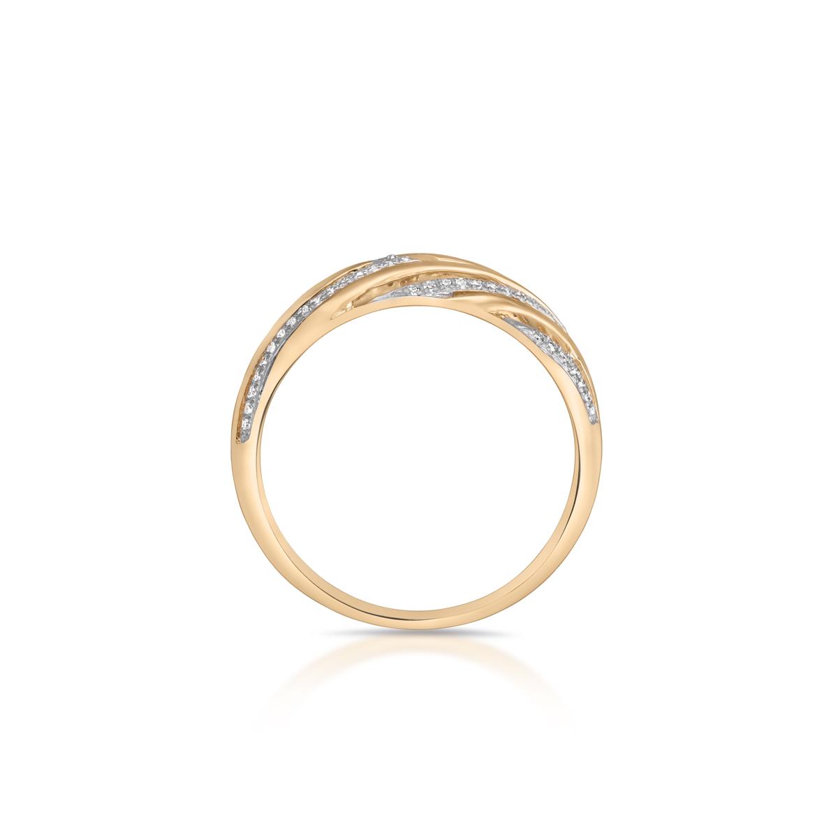 Pierścionek złoty bicolor z diamentami