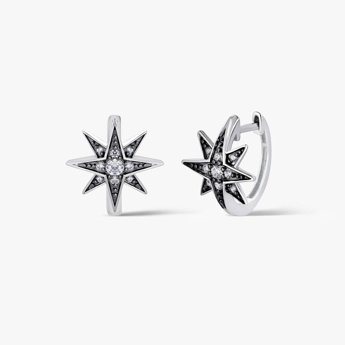 Kolczyki srebrne Royal Star