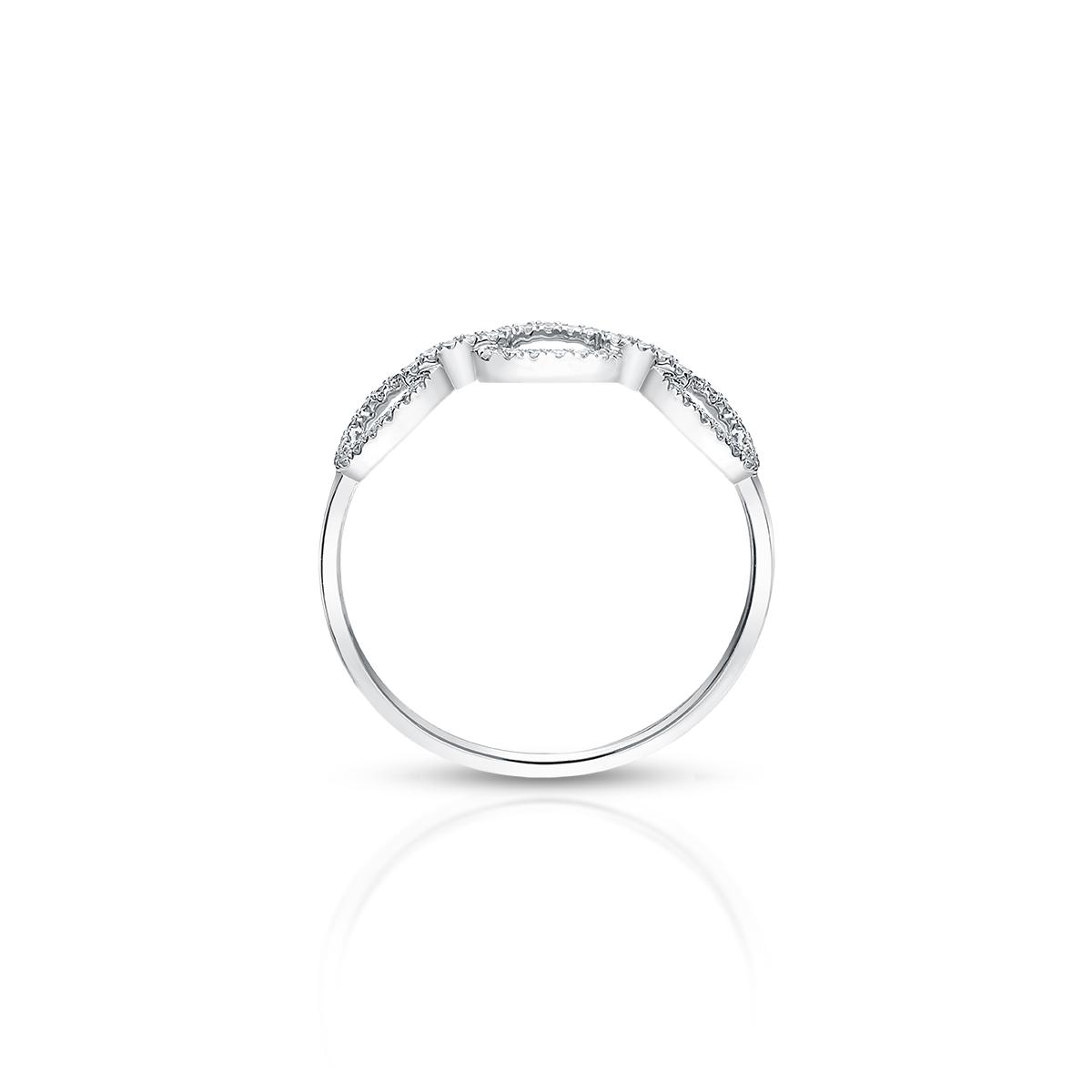 Pierścionek białe złoto z diamentami