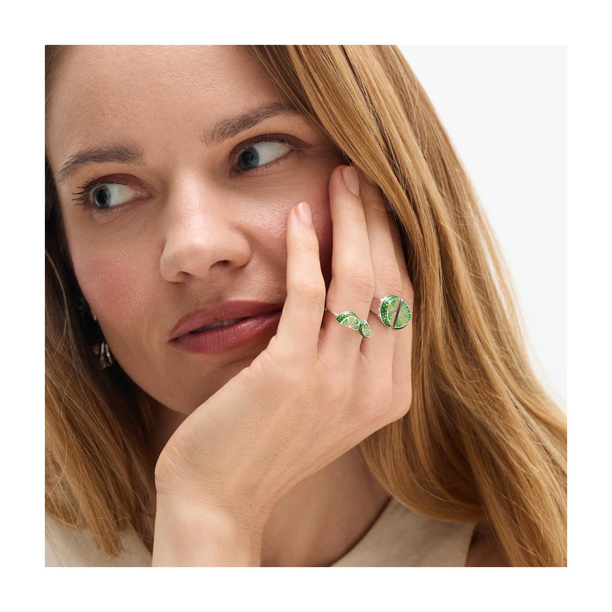 Pierścionek srebrny Kwiaty Nocy Limonki