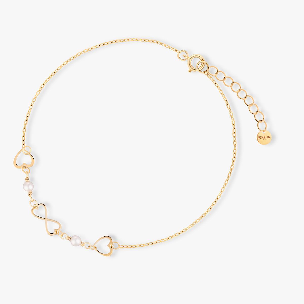 Bransoleta srebrna z perłami