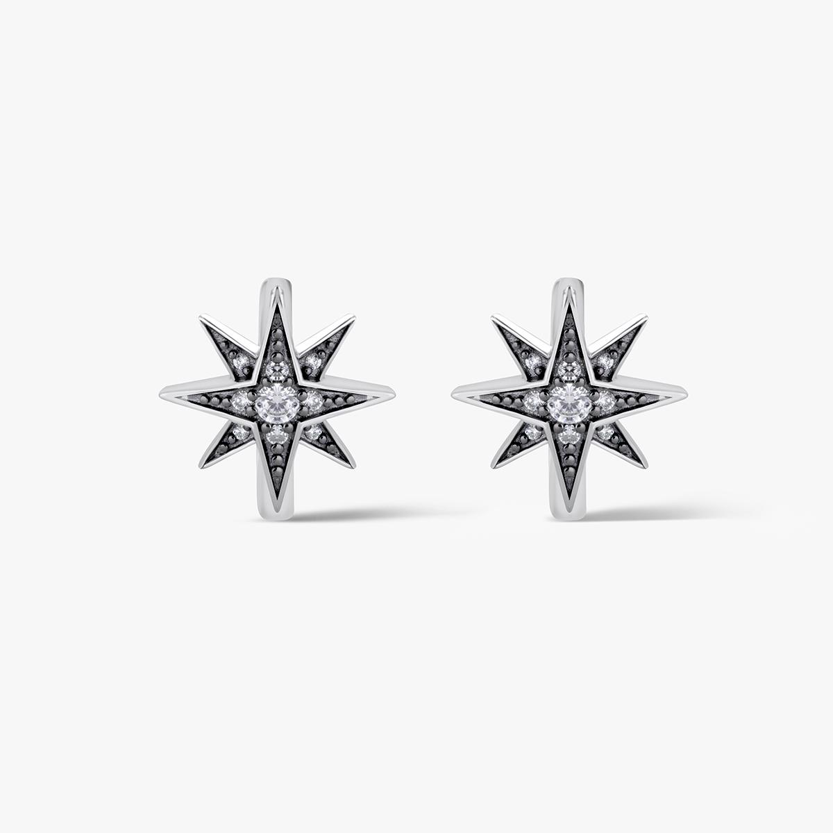 Kolczyki srebrne Royal Star