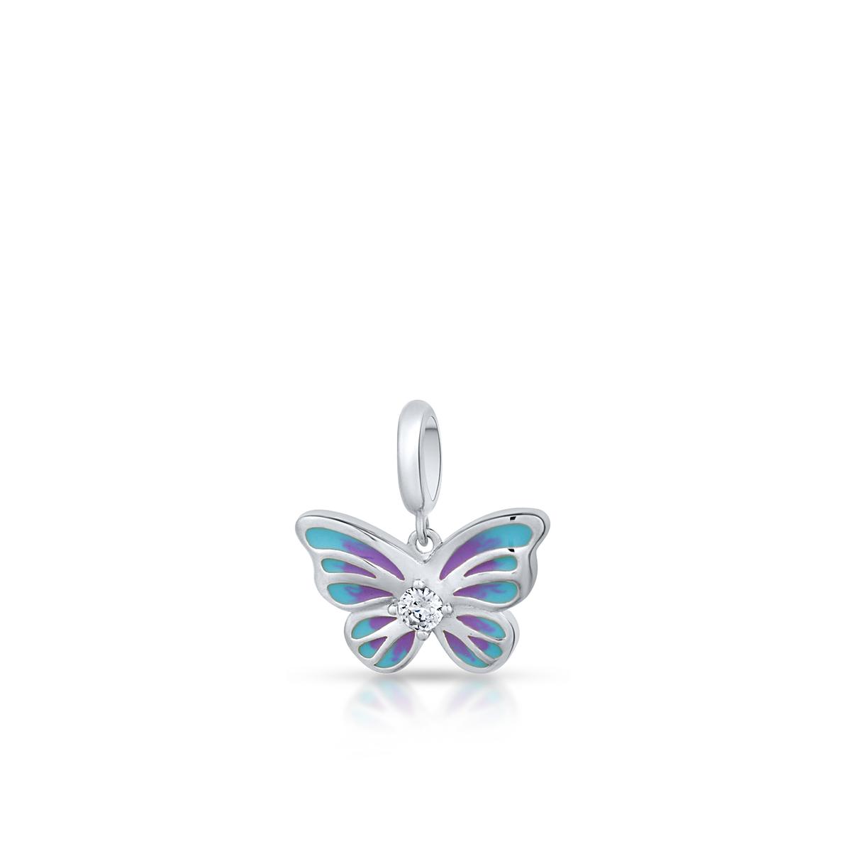 Zawieszka srebrna z emaliowanym motylem Lovely Beads