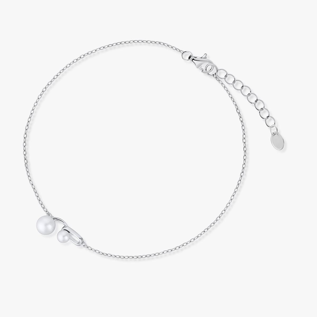 Bransoleta srebrna z perłami