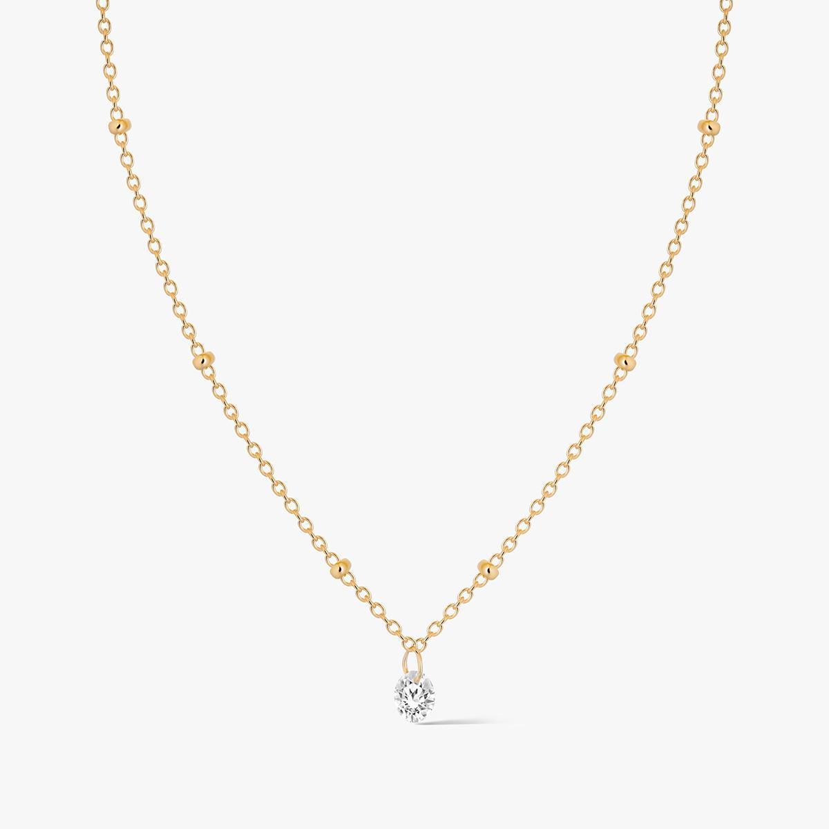 Naszyjnik srebrny pozłacany z cyrkonią