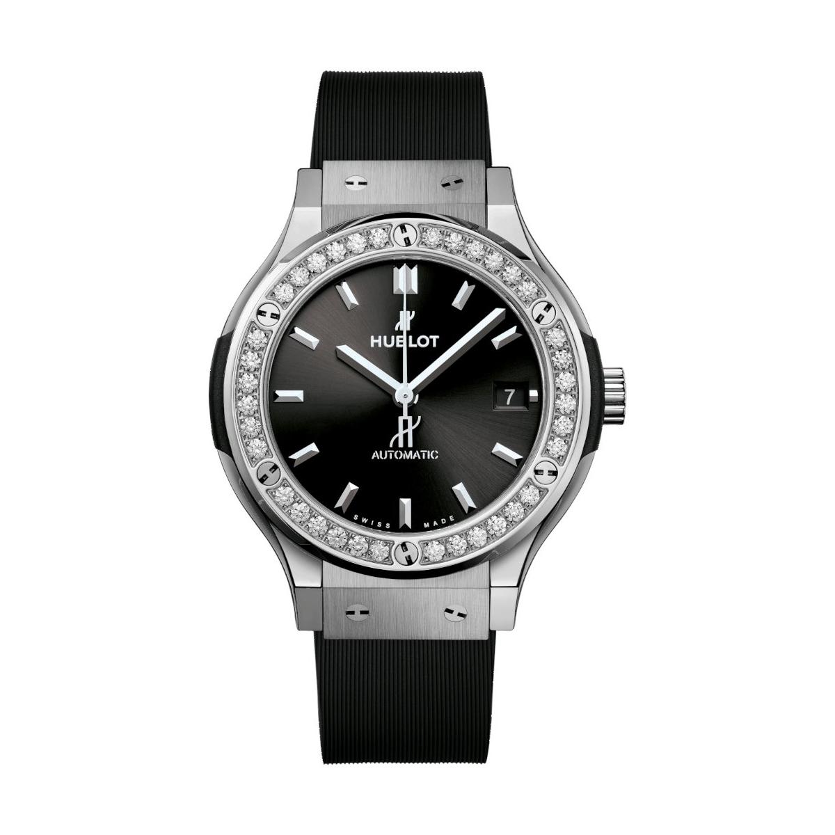 ZEGAREK HUBLOT CLASSIC FUSION TITANIUM DIAMONDS
