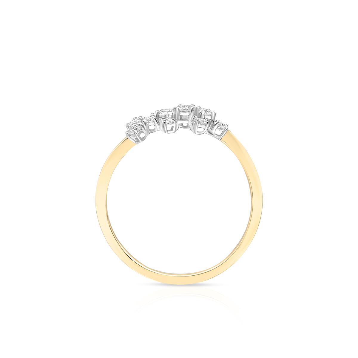 Pierścionek złoty bicolor z brylantami