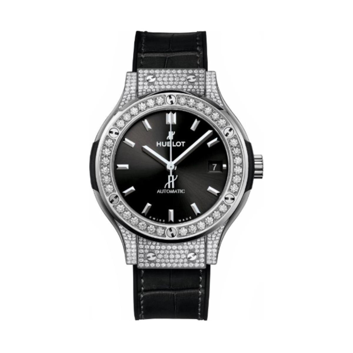 ZEGAREK HUBLOT CLASSIC FUSION TITANIUM PAVE