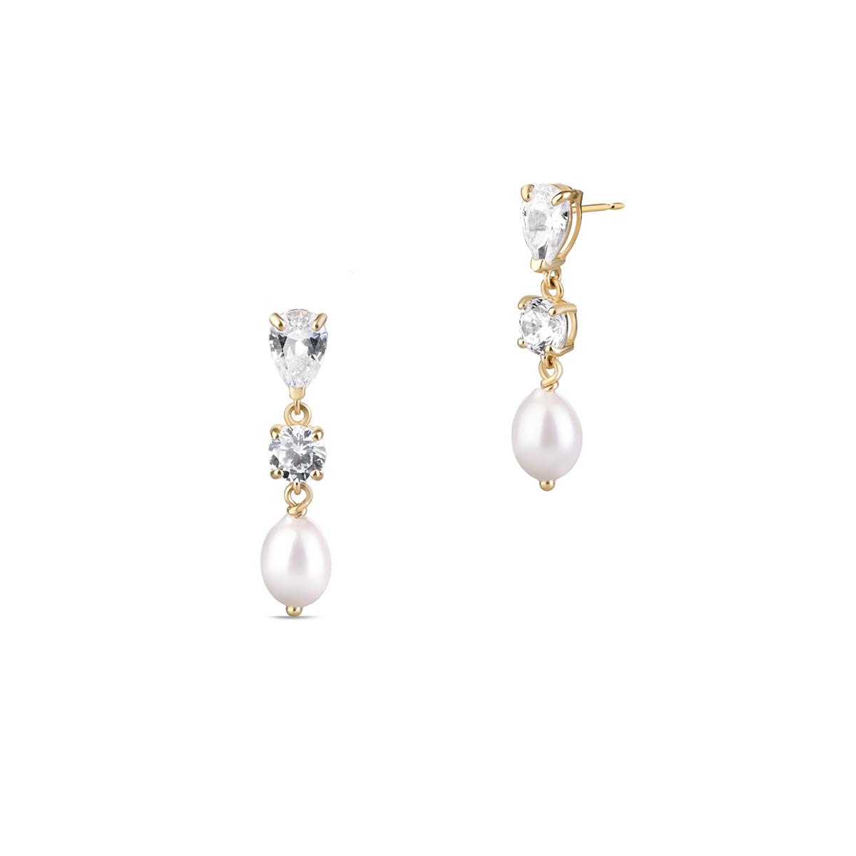 Kolczyki złote z perłą Ceremonials