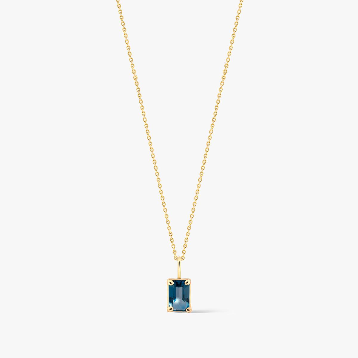 Wisiorek złoty z topazem london blue