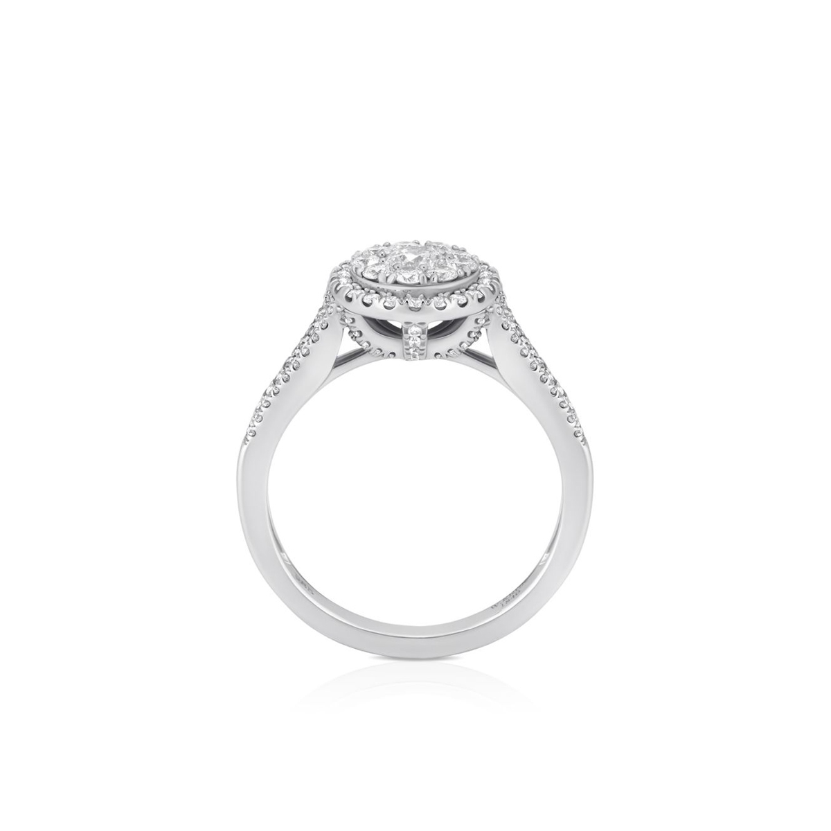 Pierścionek białe złoto z brylantami