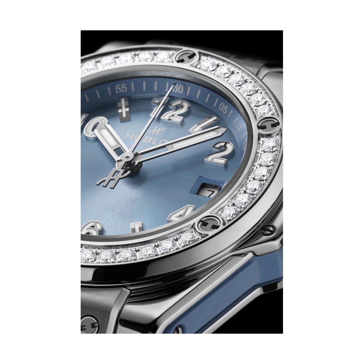ZEGAREK HUBLOT BIG BANG ONE CLICK STEEL COAL BLUE DIAMONDS