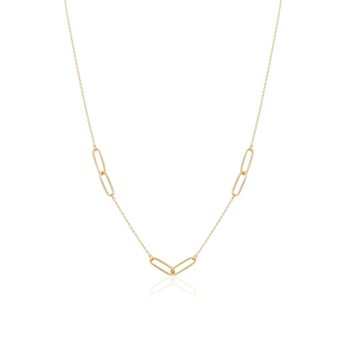 Naszyjnik srebrny pozłacany geometryczny